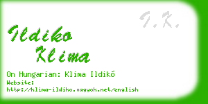 ildiko klima business card